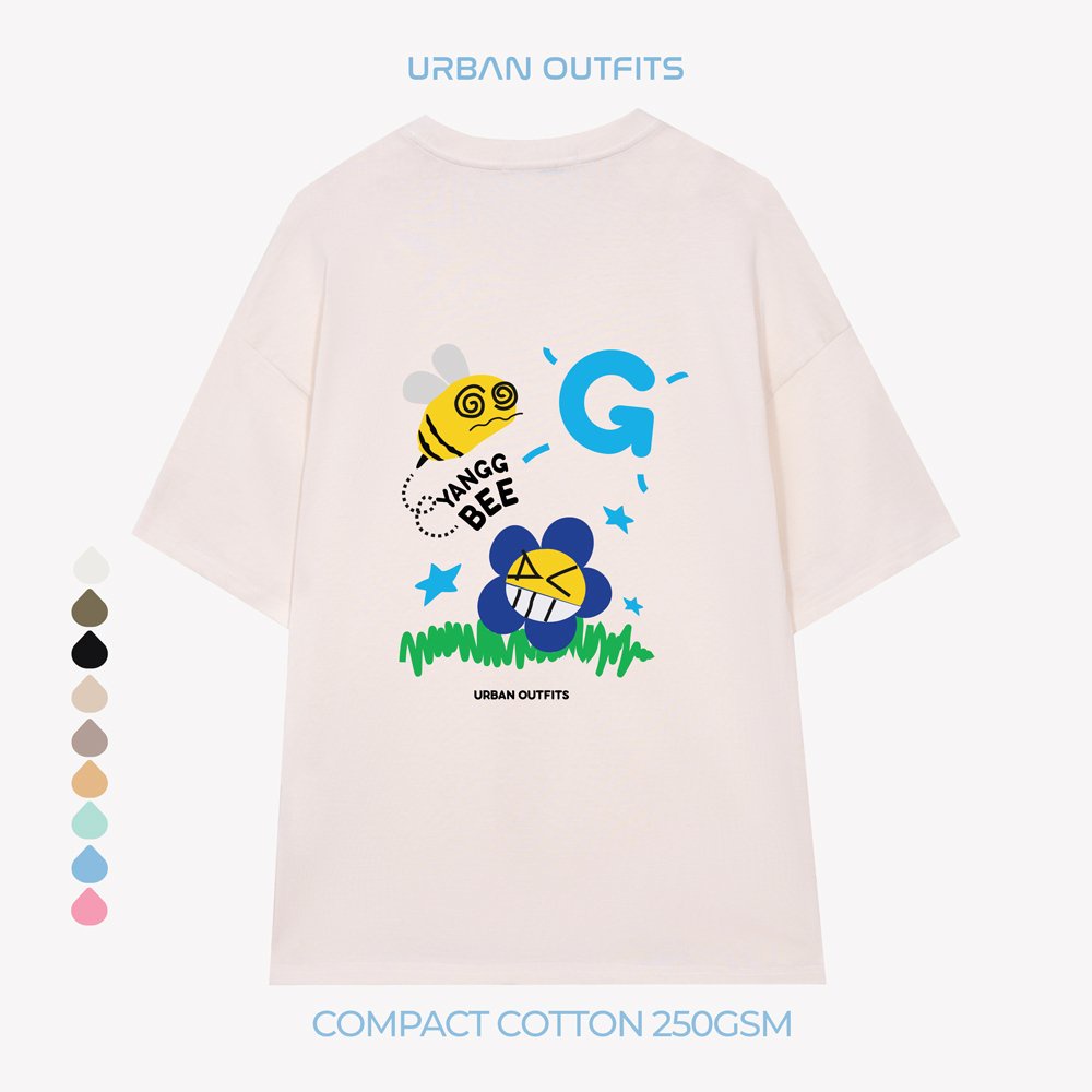 Áo Thun Tay Lỡ Form Rộng URBAN OUTFITS ATO156 BEE Local Brand In  ver 2.0 Chất Vải 100% Compact Cotton 250GSM Dầy