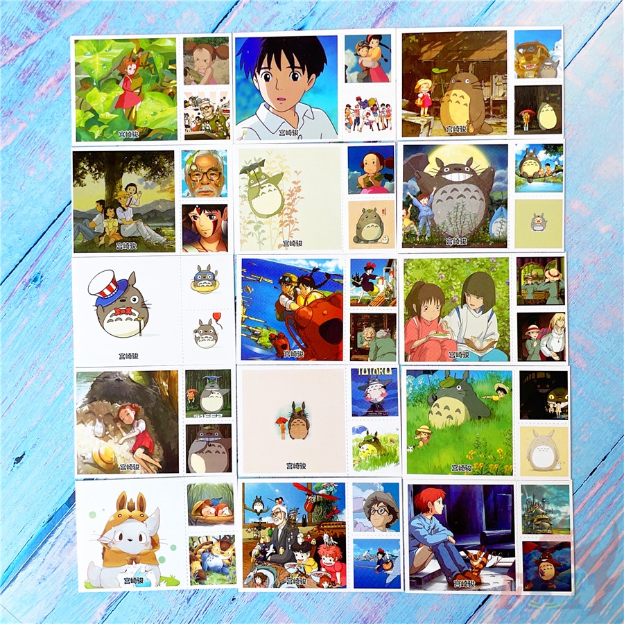 ❤ Bộ 90 Tấm Hình Thẻ Lomo Hoạt Hình Hayao Miyazaki ❤ Set 30 Tấm Ảnh Lomo 6.2×6.2cm + 60 Thẻ Hình 3X3.1Cm