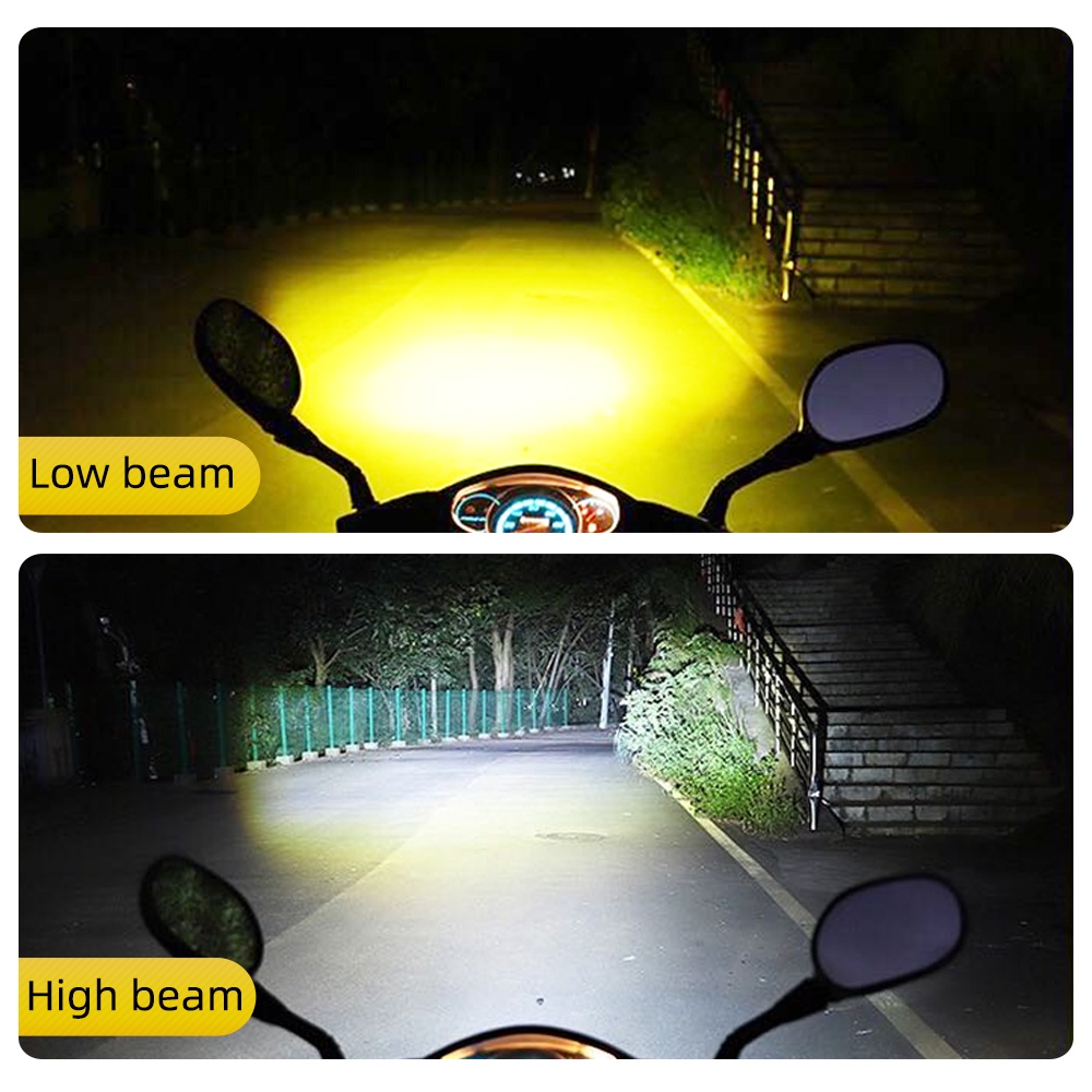 Bóng Đèn Pha LED H4 BA20D 12V 3000K 6000K Hi Lo 10000LM Chuyên Dụng Cho Xe Máy