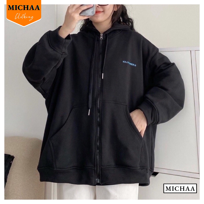 Áo Khoác Nỉ KILL WINNER Nam Nữ Ulzzang Unisex Tay Rộng, Áo Khoác Dây Kéo Form Rộng - MICHAA