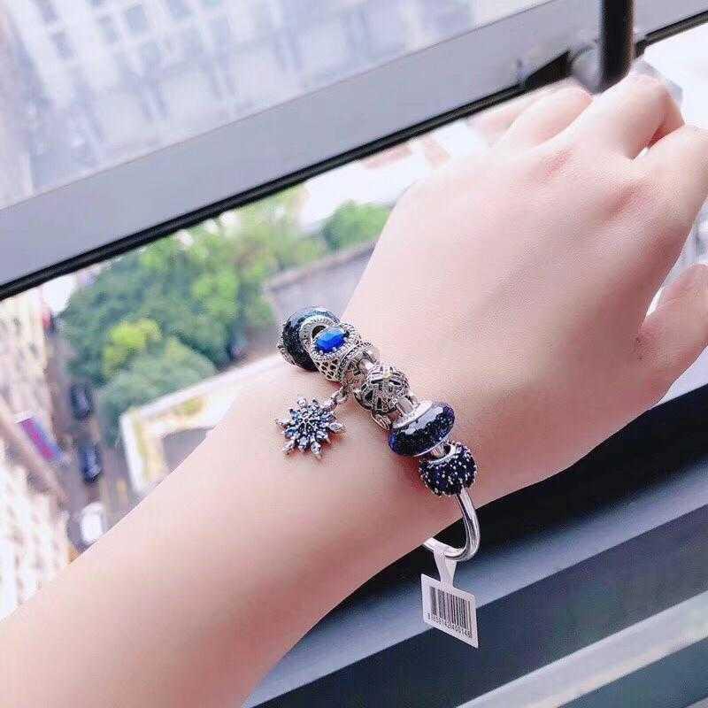 PANDORA Mặt Dây Chuyền Hình Hoa Tuyết Pha Lê Aa03564Sfsd Asrt666