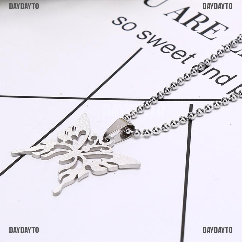 Vòng cổ Mặt Hình Bướm Bằng Thép Không Gỉ Thời Trang Cho Nam Nữ