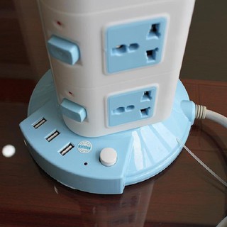 ❤️Freeship❤️ Ổ Điện Đa Năng 2 Tầng 8 ổ cắm 3 Cổng USB Thiết kế gọn gàng tặng kèm móc treo