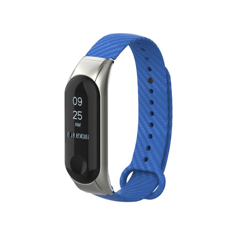 Dây đeo silicon viền khung kim loại thời trang cho đồng hồ thông minh Xiaomi Mi Band 3