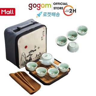Bộ Bình Trà Khánh Tân Cá Koi Phong Cách Nhật Bản -Tặng túi và khay trà GOGOM-11