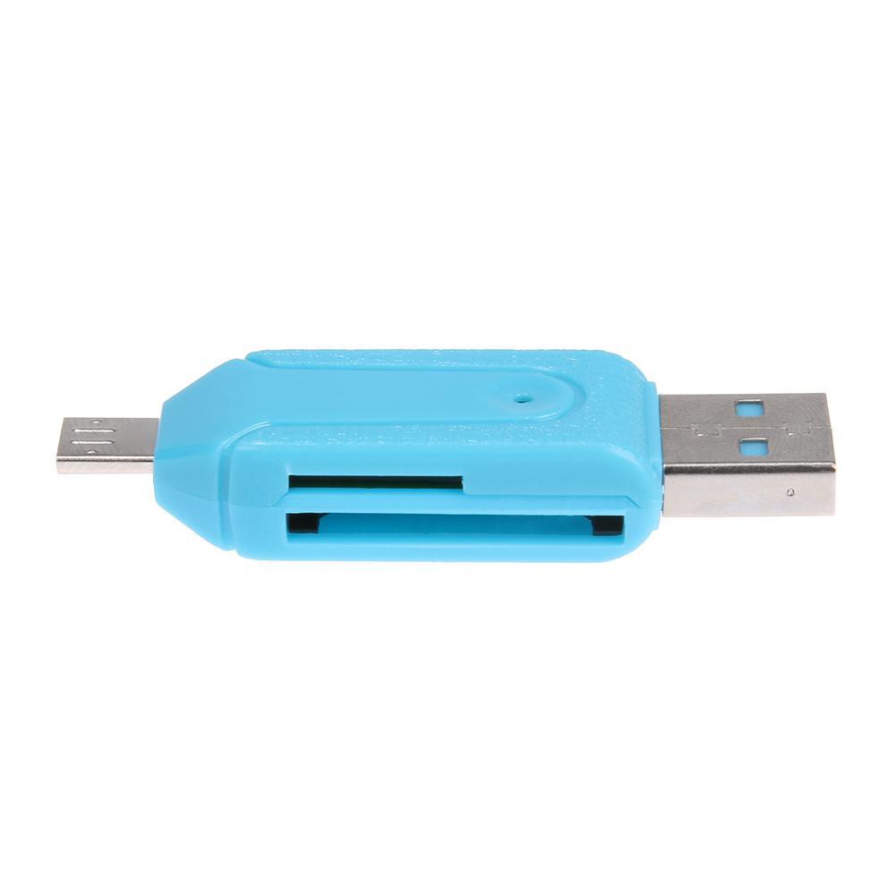 Đầu đọc thẻ TF / SD mini có cổng USB / Micro USB Chức năng OTG cho điện thoại thông minh -16Th