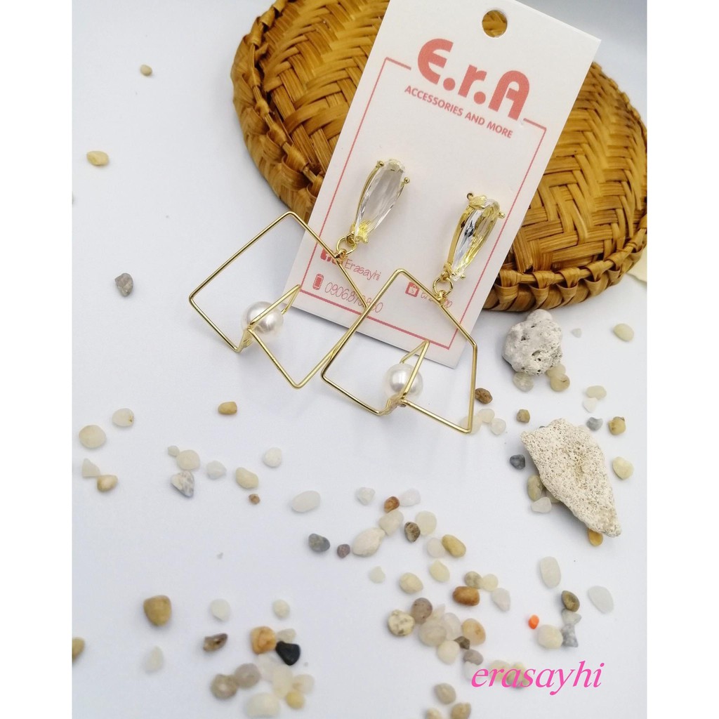Bông Tai Nữ Hợp Kim Cao Cấp ERASHOP 075645 - Hình Học Hạt Châu Độc Đáo, Sang Chảnh, Đi Tiệc, Đi Chơi Siêu Rẻ Đẹp