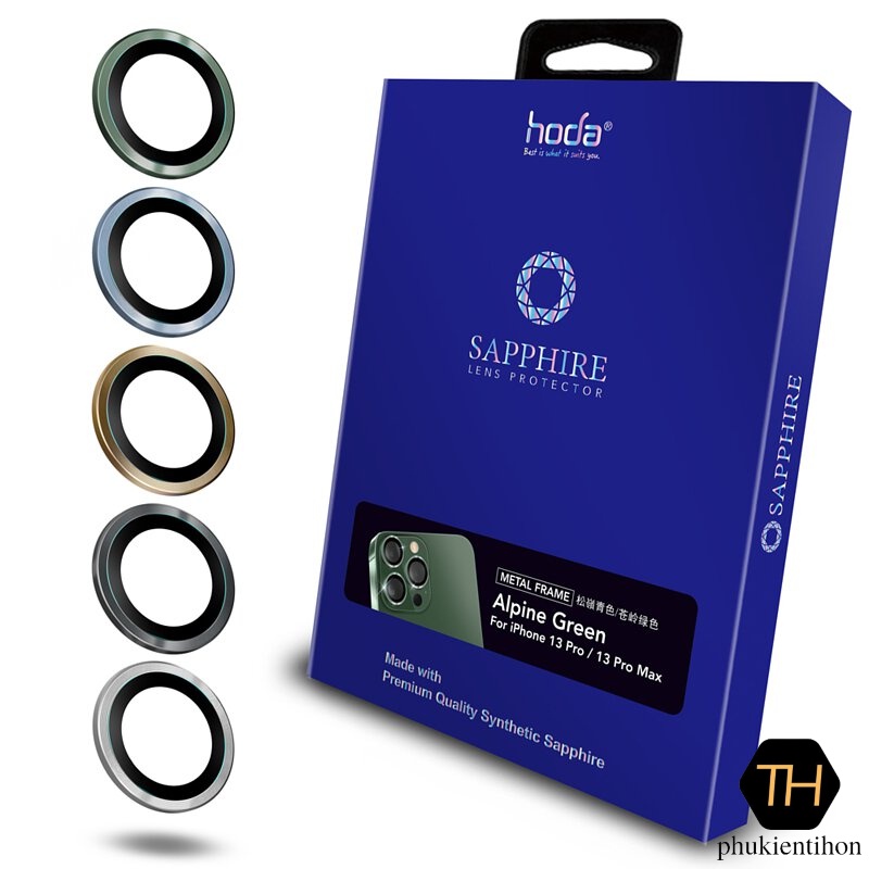 Dán Cường Lực Bảo Vệ Camera HODA Sapphire iPhone 13 Pro Max/ 13 Pro Kèm Khung Dán
