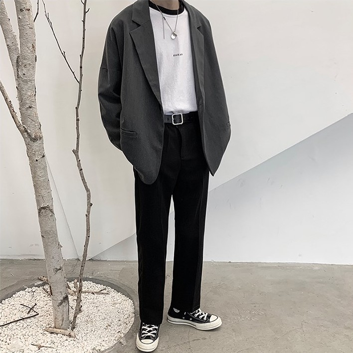 Áo Khoác Blazer Màu Xám Kiểu Dáng Thời Trang Cổ Điển Size M-2Xl Dành Cho Nam