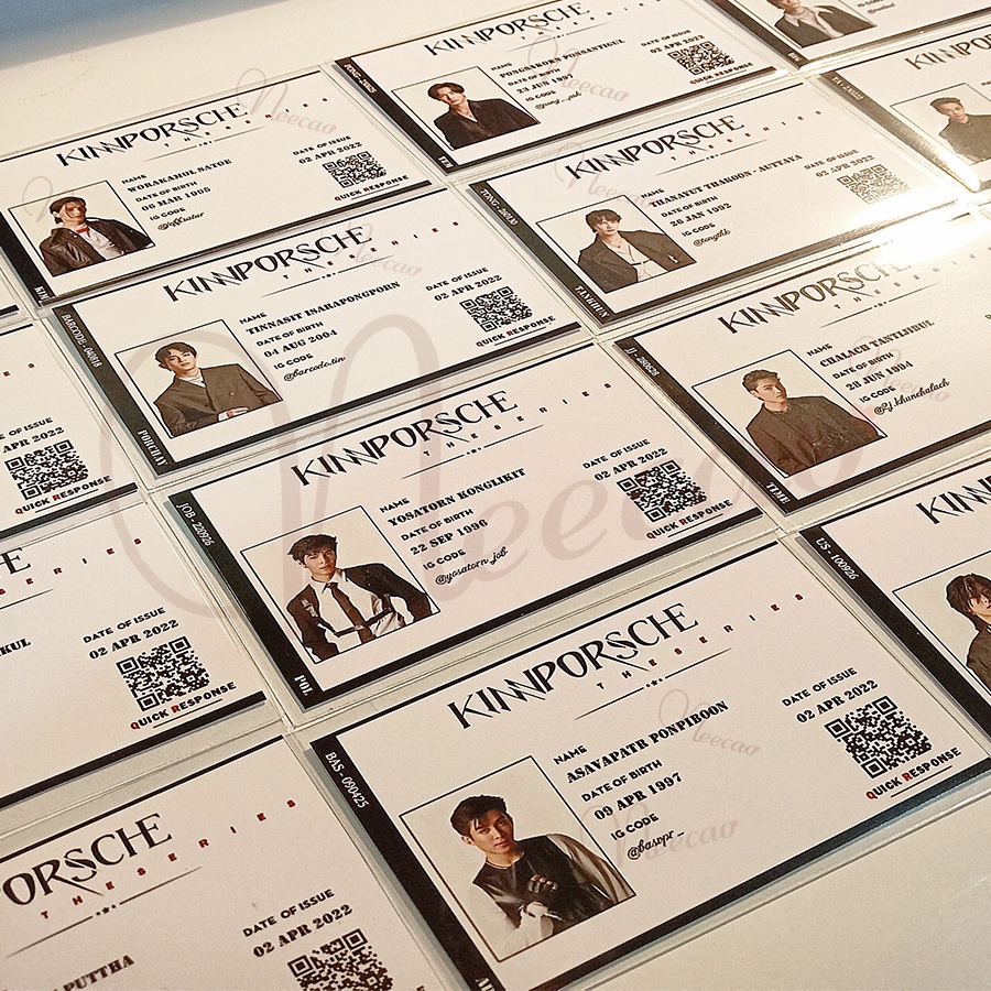 1 ID Card KINNPORSCHE The Series 16 Thành Viên MileApo BibleBuild JeffBarcode JobBas PongTong Designed Unoff Neecao