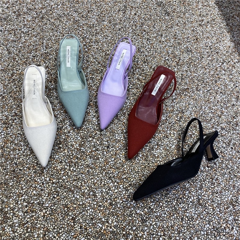 GIÀY MŨI NHỌN QUAI SAU MÀU SẮC CHO BẠN GÁI ( sẵn trắng 36)