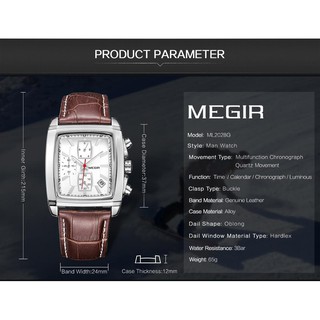 ĐỒNG HỒ NAM MEGIR 2028G CHÍNH HÃNG, ĐẲNG CẤP DOANH NHÂN, FULL BOX, BẢO HÀNH 1 NĂM