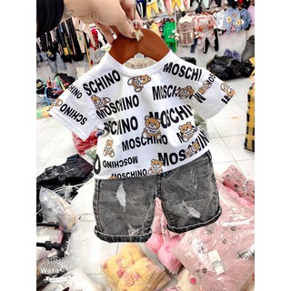 Set MOSCHINO quần jean cho bé