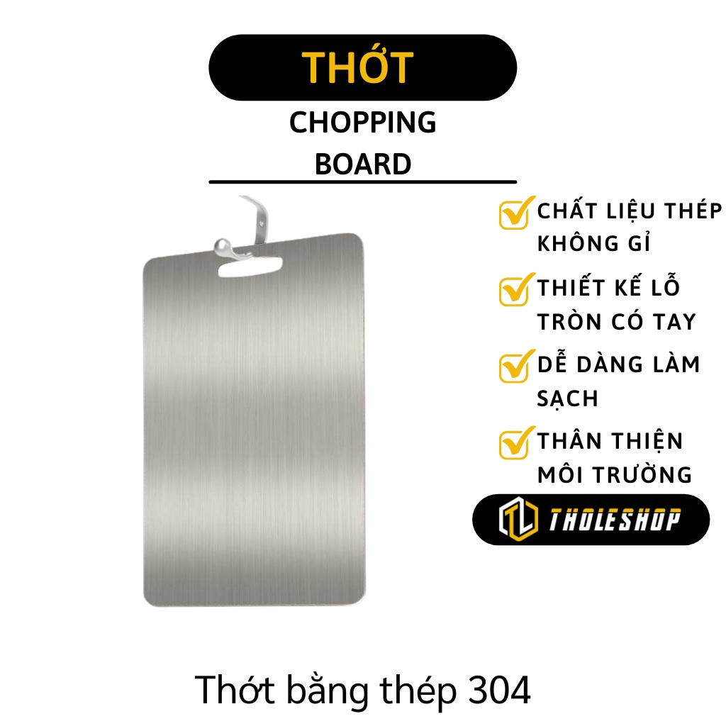 Thớt Thép 304 Cao Cấp - Thớt Cắt Thực Phẩm Kháng Khuẩn, Chống Ẩm Mốc Độc Hại 8210