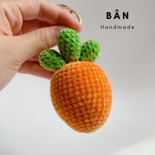 HÀNG CÓ SẴN - MÓC KHÓA LEN NHUNG CÀ RỐT RẤT MỊN - MÓC KHÓA BALO