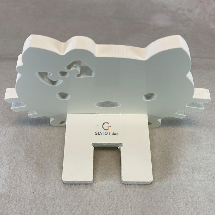 Kệ để điện thoại bằng gỗ CNC cao cấp hình mèo Kitty