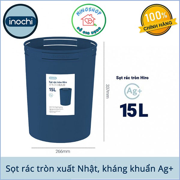 [FREESHIP] Sọt rác Hiro 10L cao cấp kháng khuẩn phù hợp để trong văn phòng, khách sạn... chính hãng Inochi