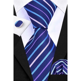 Bộ 3 món Cà vạt 8cm, Khăn cài túi áo vest, Măng-set cài tay, Cravat công sở, Calavat chú rể BCV-8024