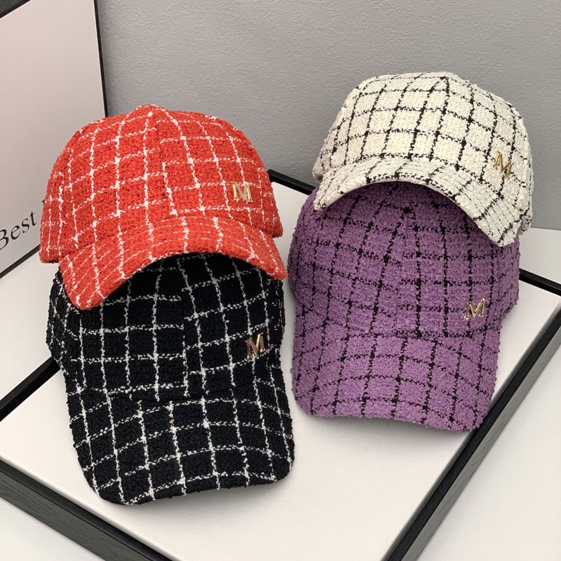 Mũ Lưỡi Trai Họa Tiết Kẻ Sọc Thời Trang Thu Đông Hàn Quốc Mới