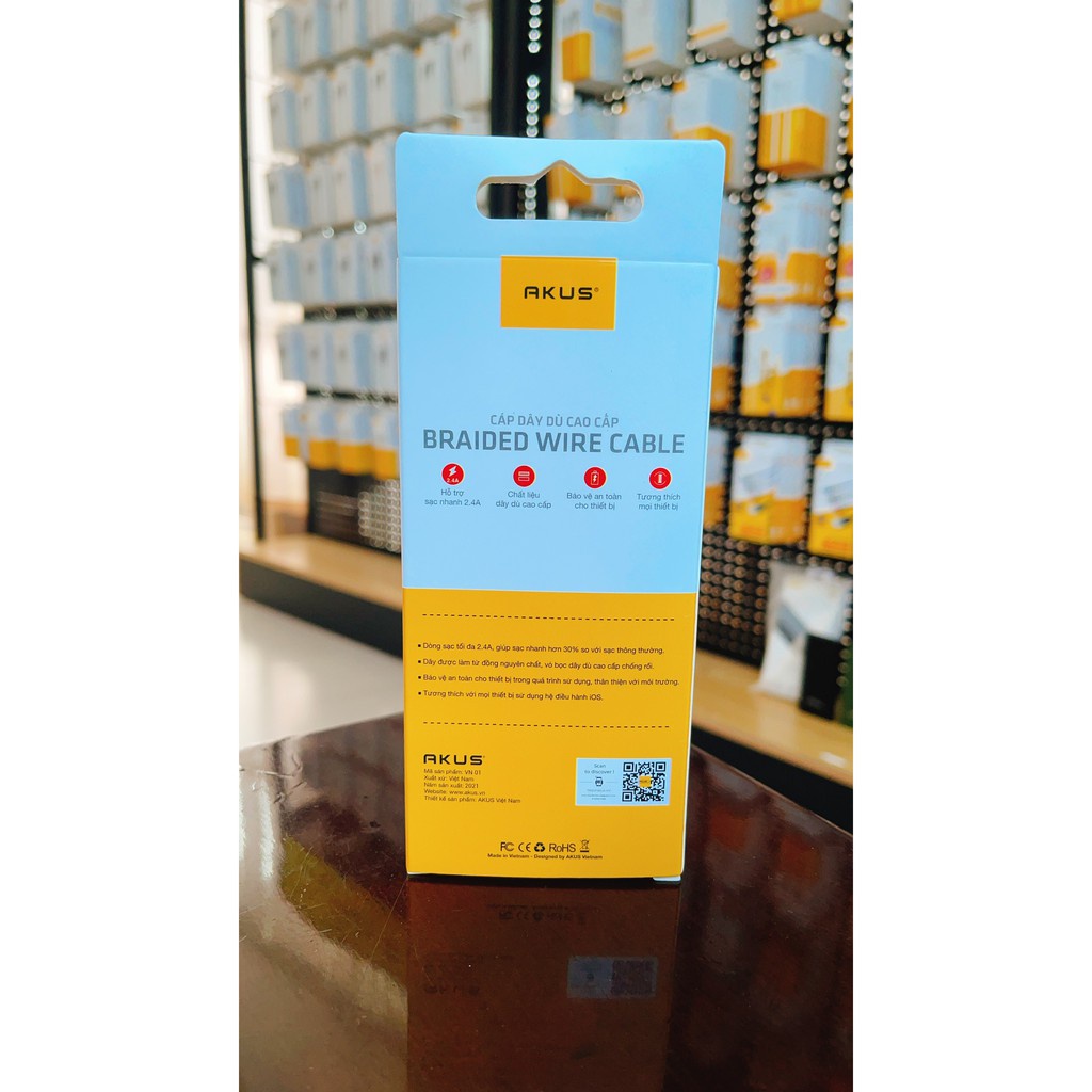 Cáp dù Akus 1m DVN chân IPDVN01-Hàng-Bảo hành 12 tháng-Akus