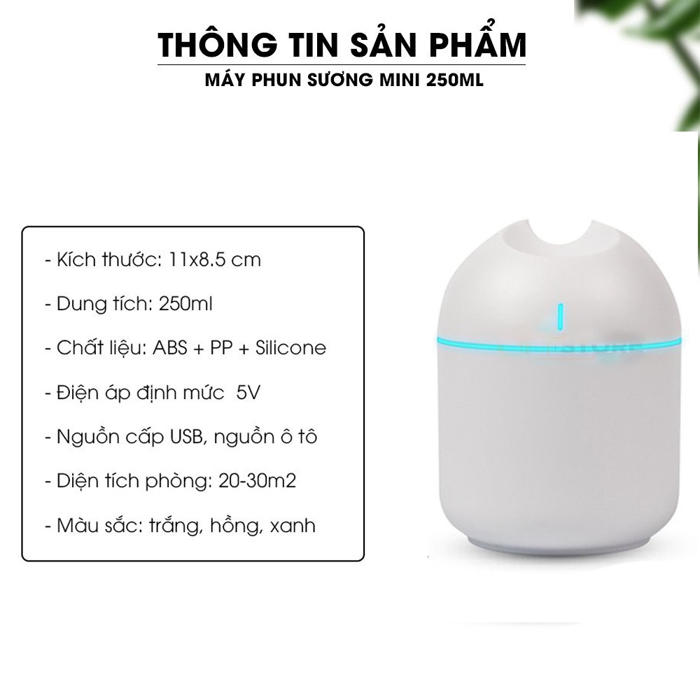 Máy Xông Tinh Dầu Mini - Khuếch Tán Tinh Dầu- Máy Phun Sương Mini 250ml