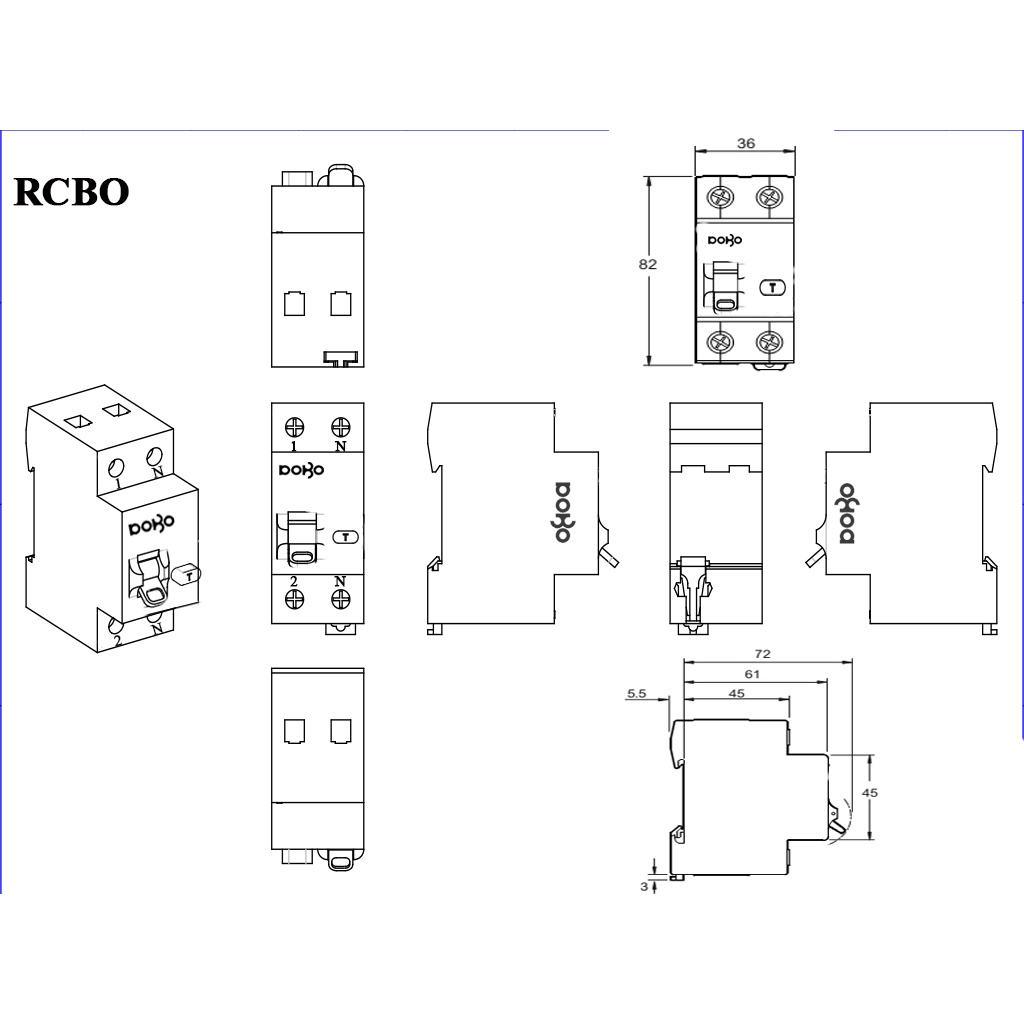APTOMAT CHỐNG GIẬT RCBO  DOBO KOREA