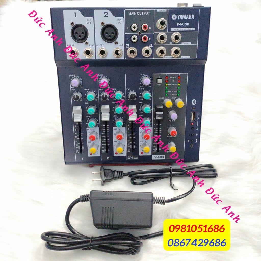 Mixer F4 yamaha usb hỗ trợ kết nối blutooth, âm thanh chân thực, có thể kết nối ra loa. Bảo hành lên đến 12 tháng