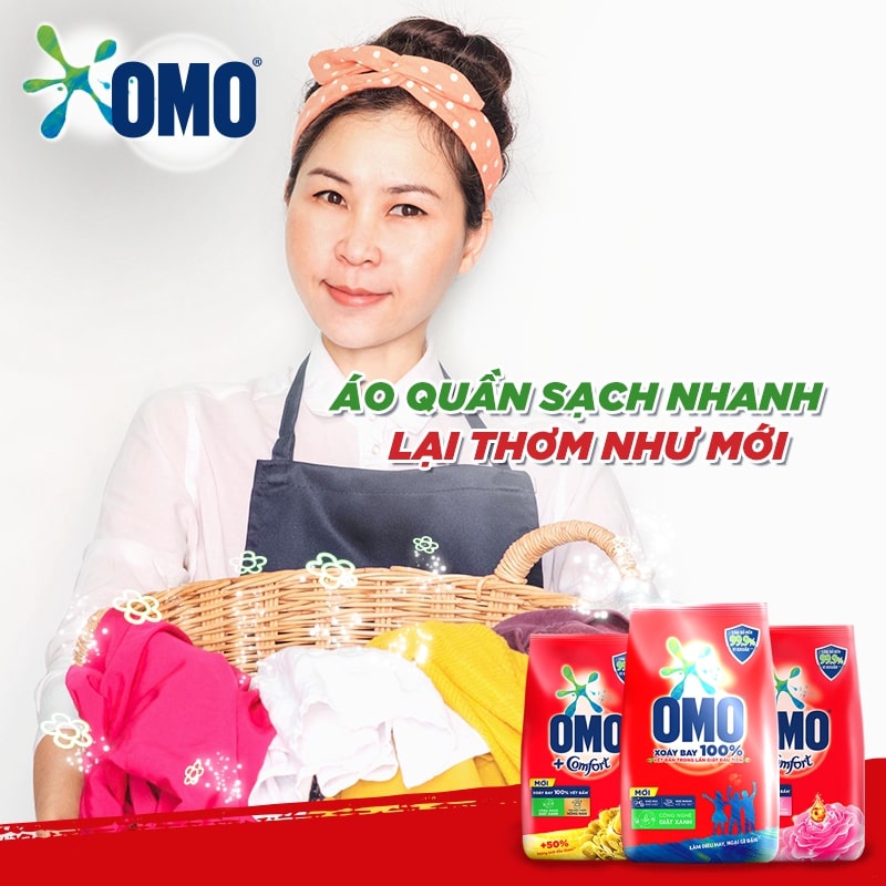 Bột giặt OMO hệ bọt thông minh gói lớn 2.9 kg