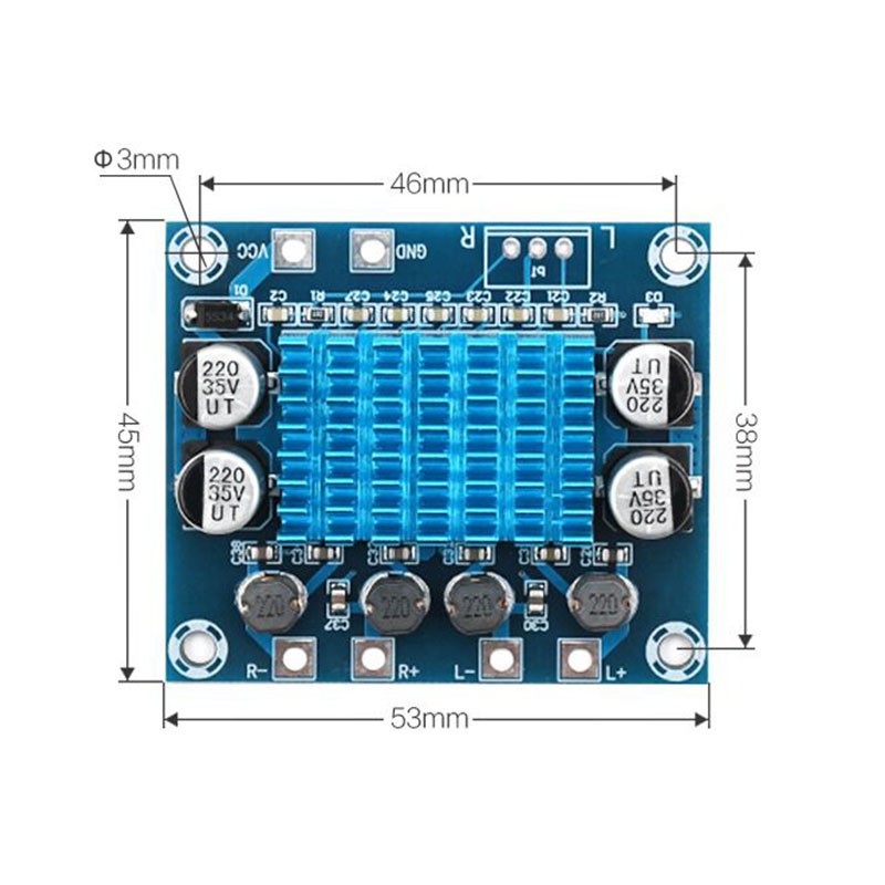 Bảng Mạch Khuếch Đại Âm Thanh Kỹ Thuật Số TPA3110 XH-A232 30W+30W 2.0 DC 8-26V 3A C6-001