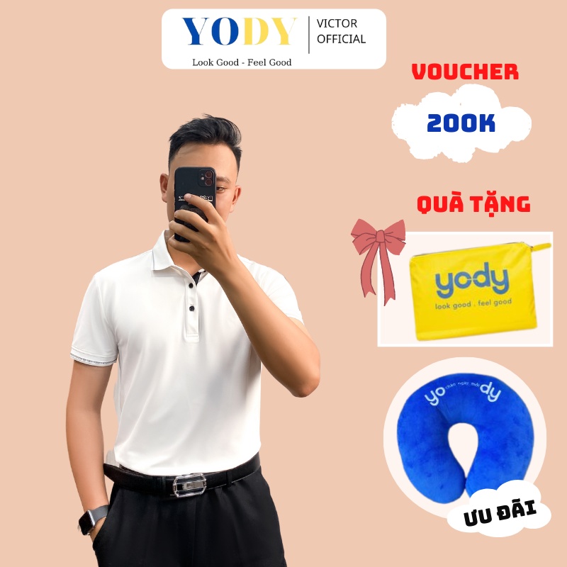 Áo Phông Polo Nam Coolmax Lacoste YODY Bo Kẻ Ngắn Tay Có Cổ, Phần Cổ Và Bo Tay Áo Tỉ Mỉ Mã SP APM3519