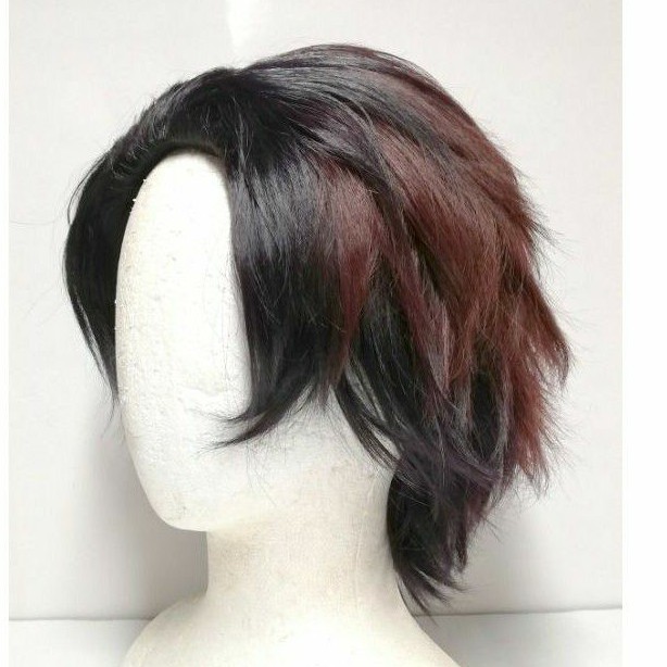 [sẵn] Wig/tóc giả cosplay Kamado Tanjirou - Demon Slayer: Kimetsu no Yaiba màu đen nâu đỏ [Miu Cosplay]