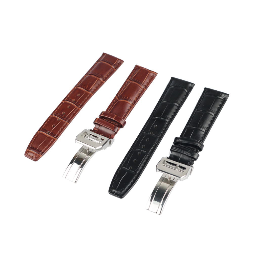 Dành Cho IWC Da Thật Chính Hãng Dây Đeo Đồng Hồ 20 Mm 22 Mm Gấp Khóa Hoa Văn Tre Da Bò Đa Năng Vòng 