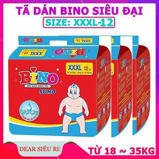 Tã dán Bino XXXL 12 miếng (18-35 kg -- vòng eo từ 63-80cm)