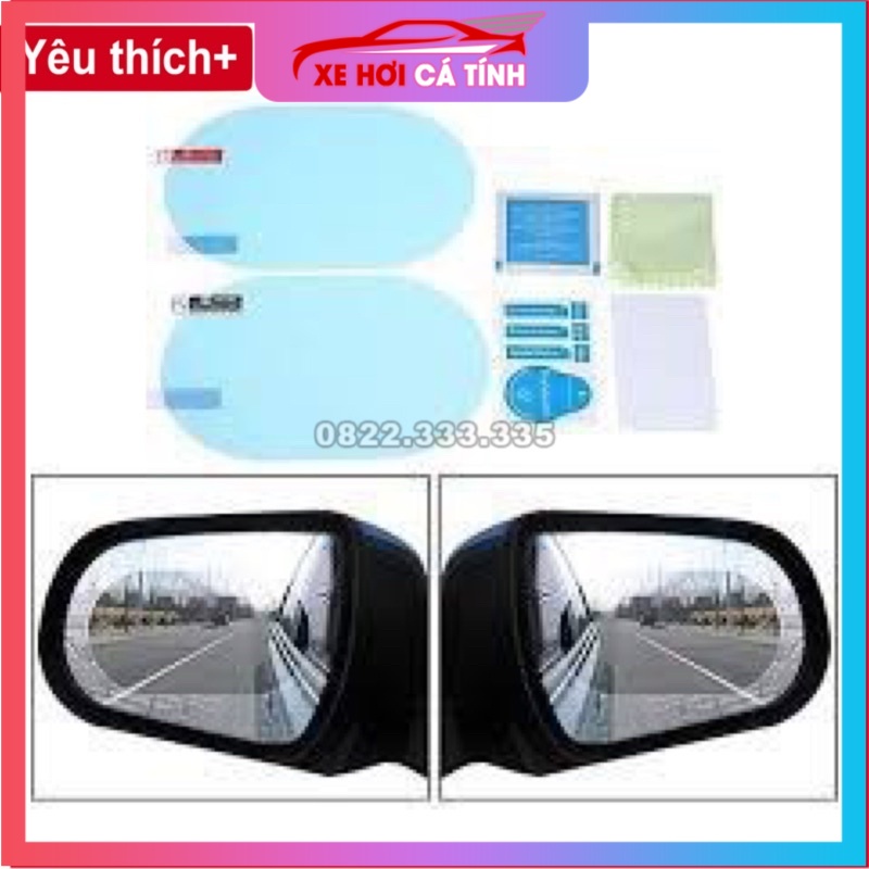 2 miếng dán chống bám nước mưa trên kính hậu xe ô tô - hình bầu dục