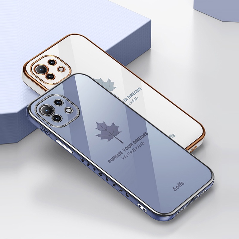 Ốp Điện Thoại Mềm Họa Tiết Lá Phong 6D Cho Xiaomi Mi 11 Lite 5G NE 12T 11T 10T Pro