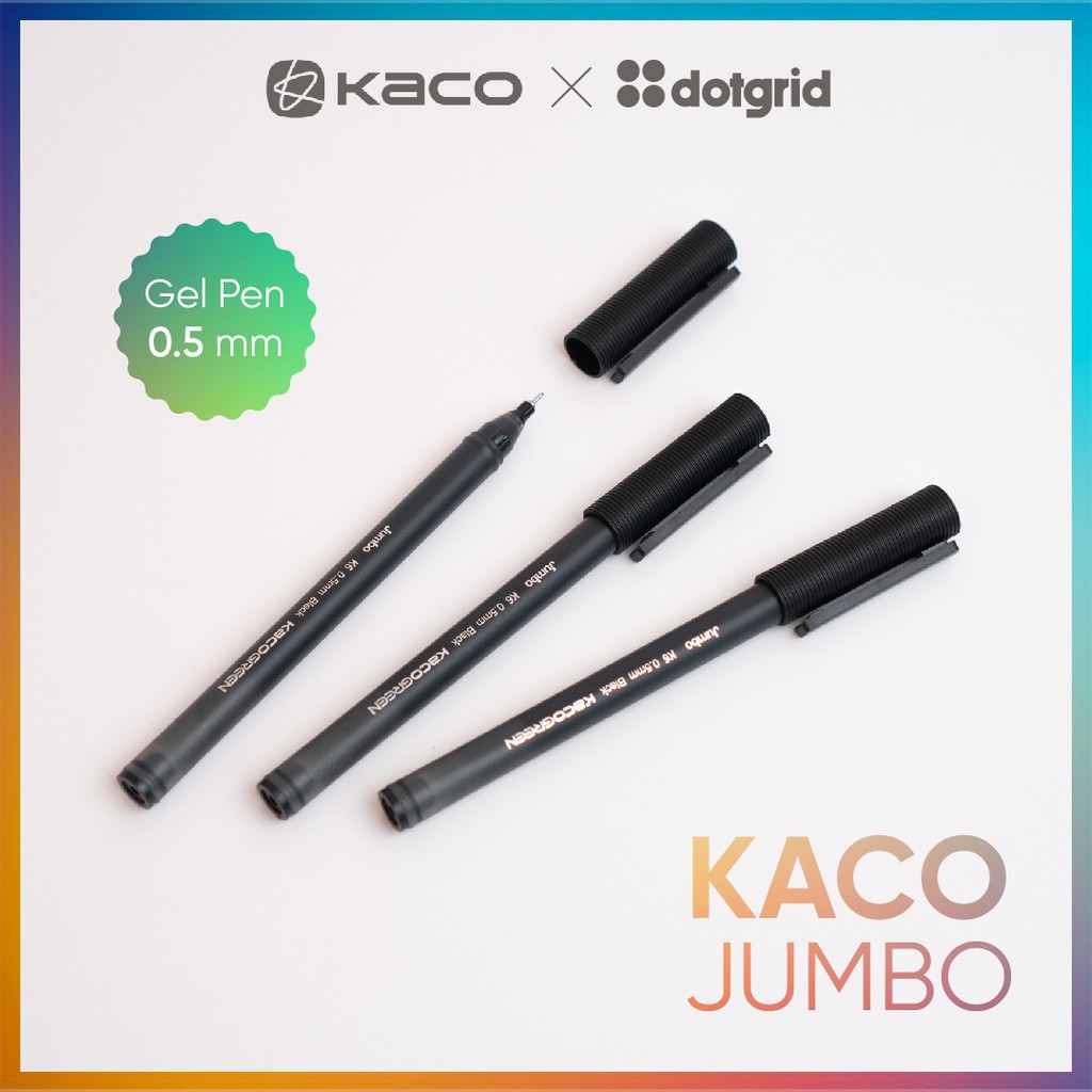 Bộ 3 bút gel Kaco Jumbo ngòi 0.5mm