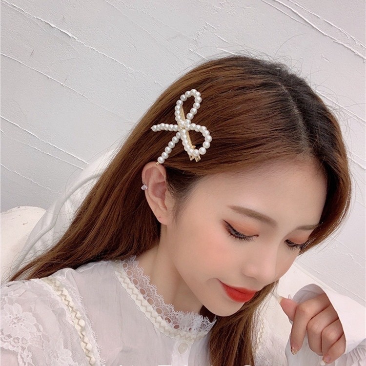 Kẹp Tóc Nữ Hình Nơ Đính Ngọc Xinh Xắn - PK0006