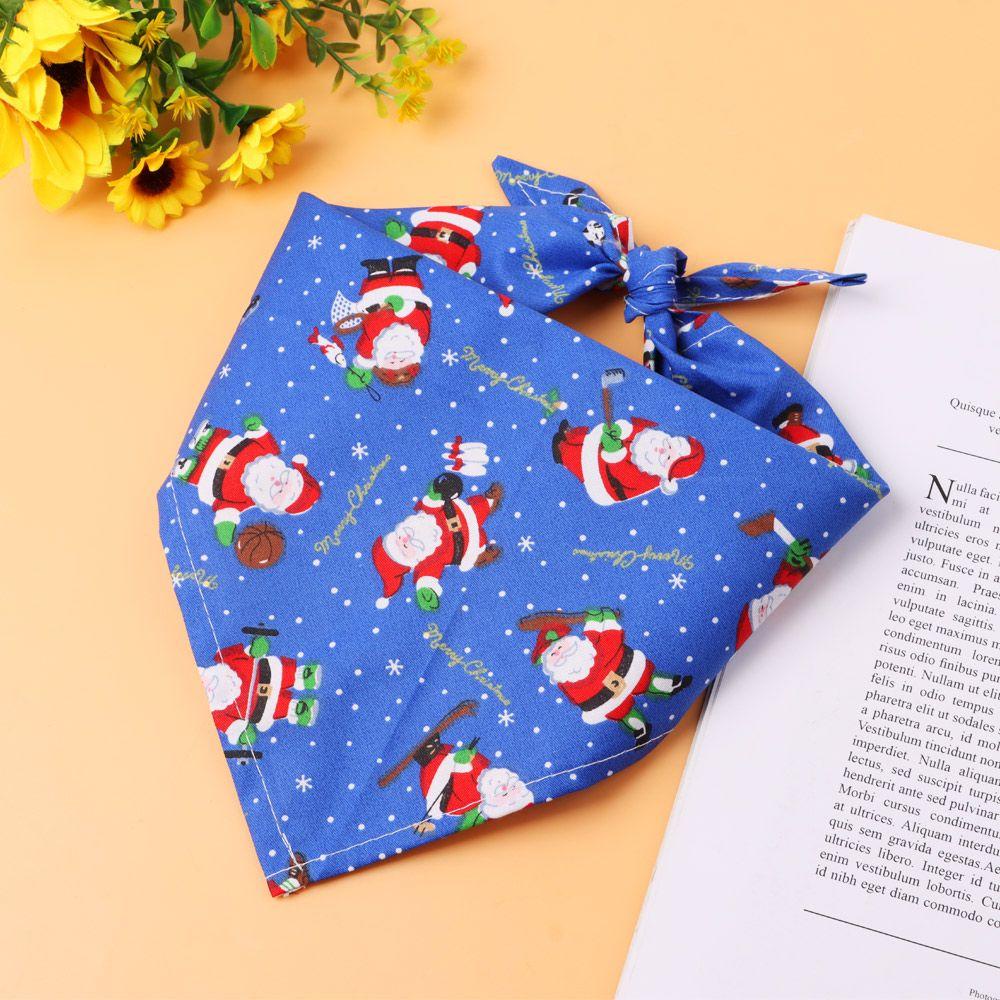 Khăn Choàng Cổ Tam Giác In Họa Tiết Ông Già Noel Cho Thú Cưng