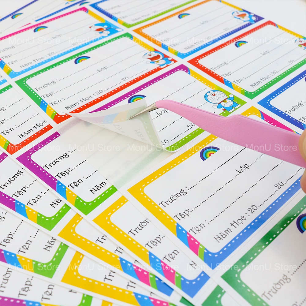 SET 5 tấm nhãn vở DORAEMON DOREMON dễ thương cute MON0346 TooYoo