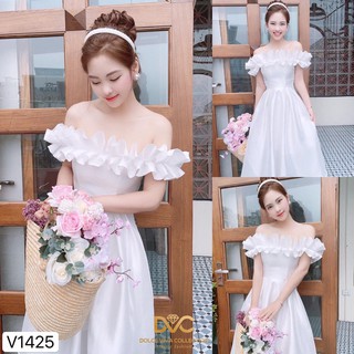 Váy xòe trễ vai- đầm trễ vai v1425 phù hợp tiệc tùng,sự kiện, cưới hỏi