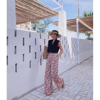 SET ÁO VEST ĐEN QUẦN XUÔNG HOA❤️❤️ÁO DÀY ĐẸP QUẦN ĐỨNG PHOM