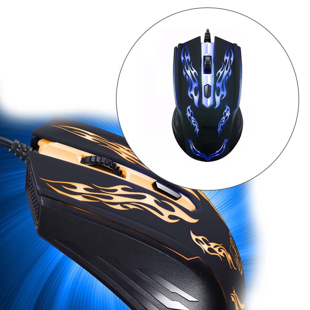 Chuột Chơi Game Chuyên Nghiệp Có Đèn Led Và Dây Cắm Usb 5500dpi