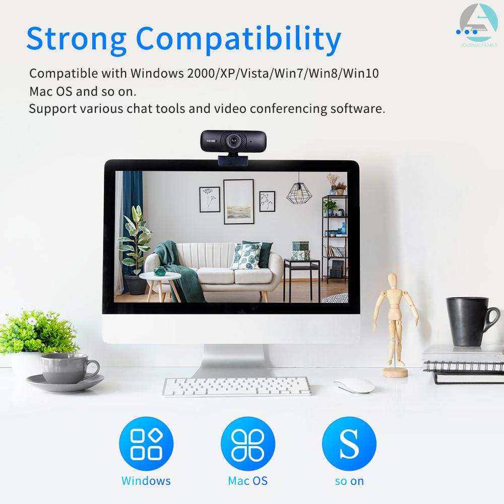 Webcam Aibecy Full Hd 1080p Lấy Nét Tự Động Lấy Nét Tích Hợp Micro Có Kẹp Gắn Bàn Cho Pc Laptop | BigBuy360 - bigbuy360.vn