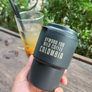Ly giữ nhiệt uống cà phê, ly uống nước dễ thương màu đen tinh tế có nắp xoay cắm ống hút 320ml hàng nội địa Nhật AD89