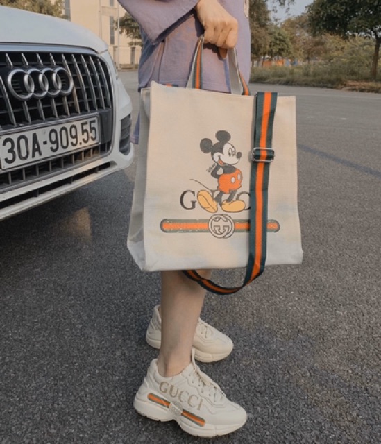 Giày thể thao sneaker gc phối chữ kẻ ngang fullbox bill túi giấy