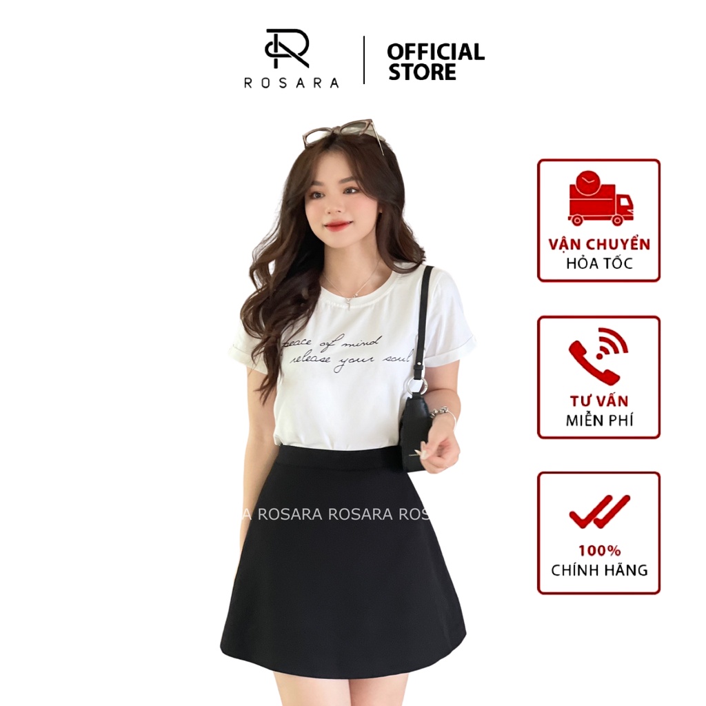 Chân váy chữ A xòe có lót quần thời trang Rosara CV6