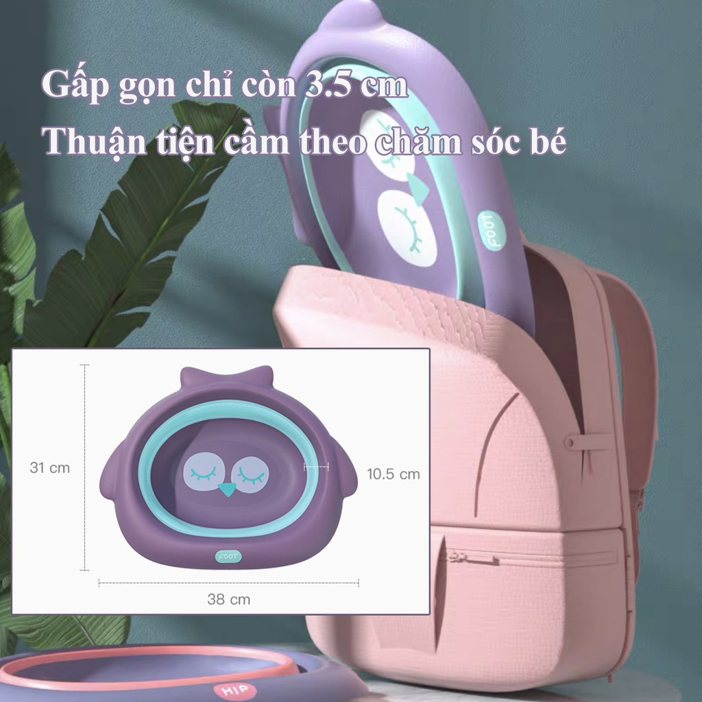 Chậu rửa mặt gấp gọn cho bé cao cấp ngộ nghĩnh an toàn - MeeBaby