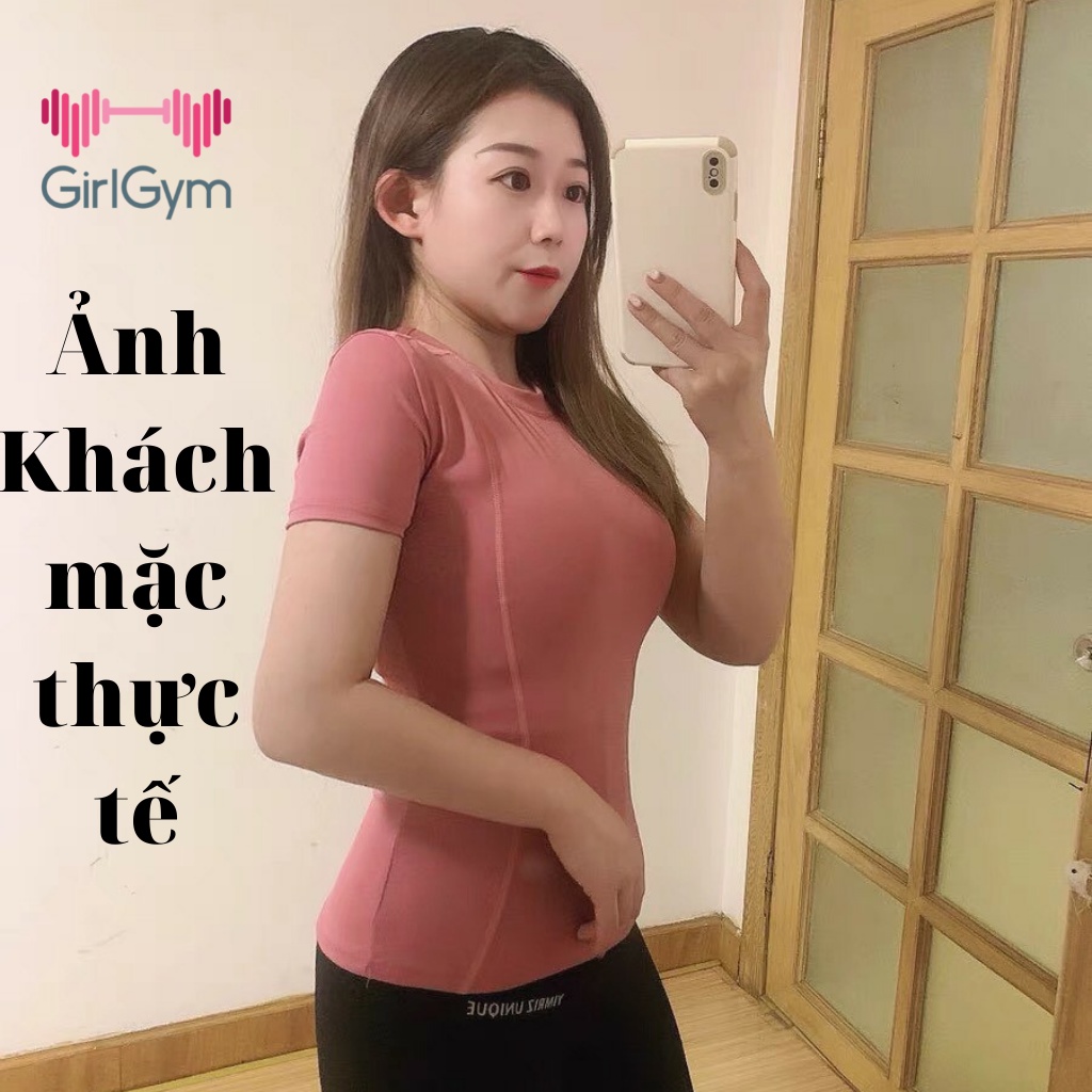 Áo tập yoga gym thể thao nữ có BigSize vải dệt kim thấm hút mồ hoico dãn 4 chiều thoáng mát GirlGym