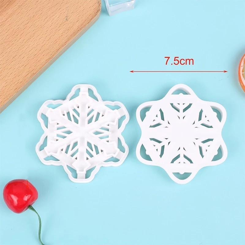 1 Khuôn Cắt Bánh Quy Bằng Nhựa Dày Dặn Hình Hoa Tuyết Hoạt Hình Chất Lượng Cao DIY