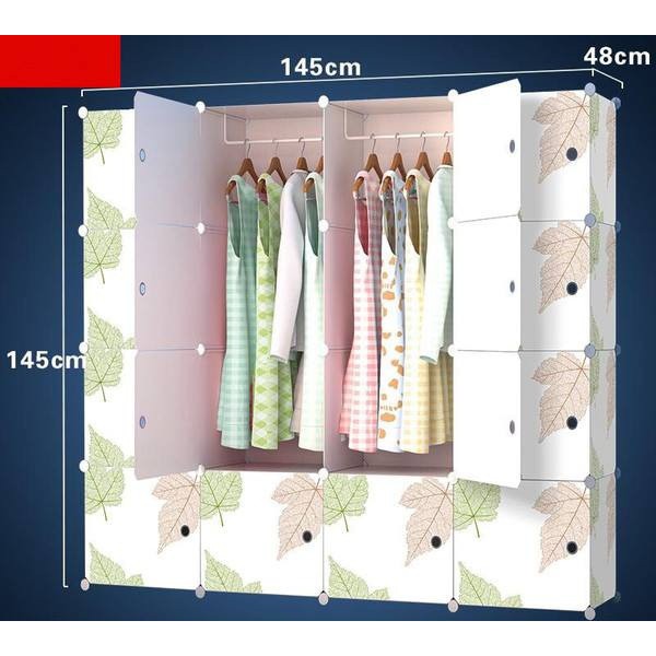 (HÀNG LOẠI 1)Tủ Nhựa Ghép  MIUMIU 16  ô  loại khổ lớn có thanh treo đồ